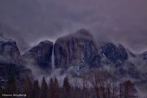 1067 Winter, Fog, Yosemite Falls.