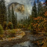 1763 El Capitan, Fog, Autumn Color