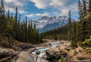 2938 Mistaya Canyon and River, Mt. Saurbach, Alberta Canada