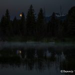 5394 Setting Moon at Schwabacher's Landing, Grand Teton National Park, WY