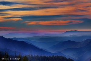 1075 Sunset, Fog, Looking West on Hwy 41