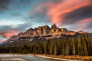 3281 Castle Mountain and Bow River, Banff NP, Alberta Canada