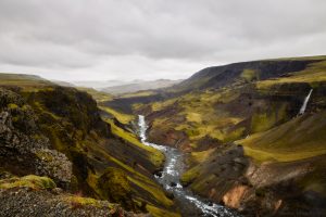 7148 Highland Valley Below Haifoss and Granni Waterfalls, Iceland