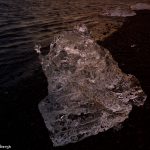 7653 Jokulsarlon Glacier Ice on Diamond Beach at Sunset, Iceland