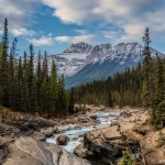 2938 Mistaya Canyon and River, Mt. Saurbach, Alberta Canada