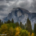 1751 Half Dome, Autumn Color, Brewing Snow Storm,