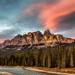 3281 Castle Mountain and Bow River, Banff NP, Alberta Canada